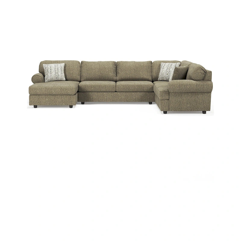 Canapé d'angle 3 places avec méridienne Signature Design by Ashley Hoylake marron - 143W x 95D x 35H