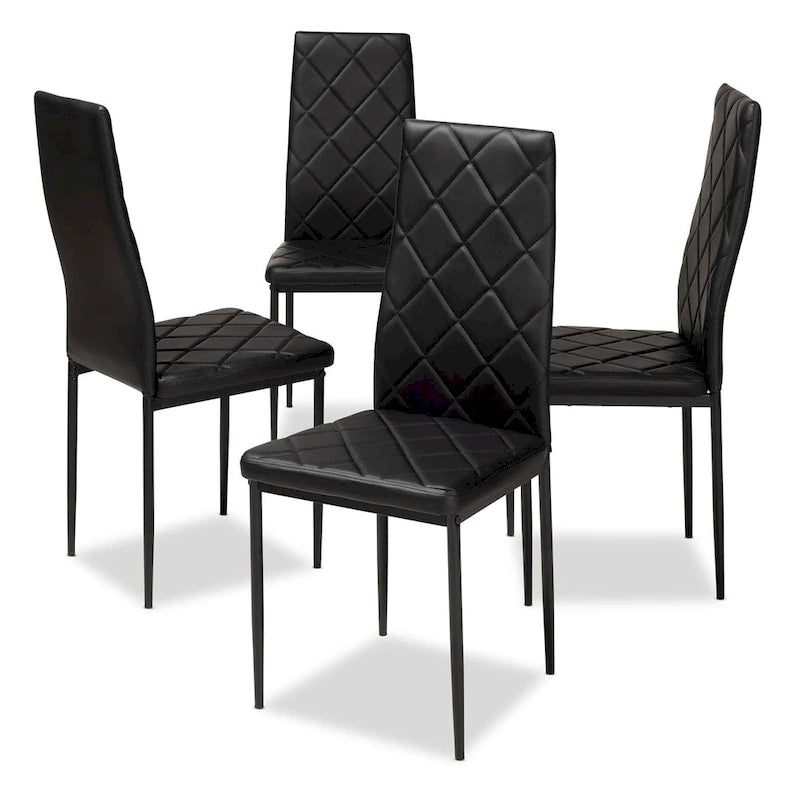 Lot de 4 chaises de salle à manger modernes en similicuir par Baxton Studio