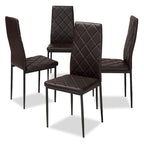 Lot de 4 chaises de salle à manger modernes en similicuir par Baxton Studio