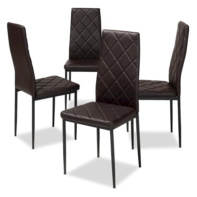 Lot de 4 chaises de salle à manger modernes en similicuir par Baxton Studio