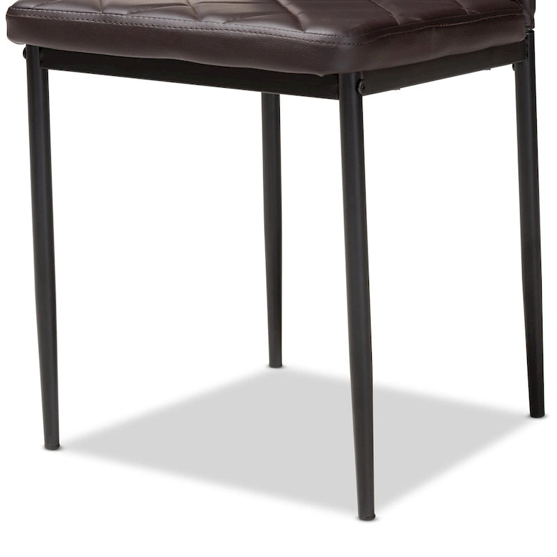 Lot de 4 chaises de salle à manger modernes en similicuir par Baxton Studio