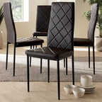 Lot de 4 chaises de salle à manger modernes en similicuir par Baxton Studio