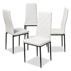 Lot de 4 chaises de salle à manger modernes en similicuir par Baxton Studio