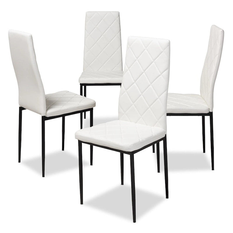 Lot de 4 chaises de salle à manger modernes en similicuir par Baxton Studio
