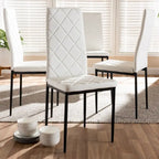Lot de 4 chaises de salle à manger modernes en similicuir par Baxton Studio