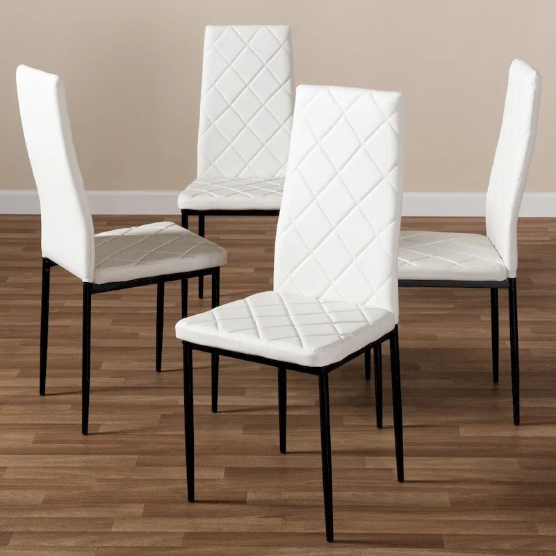 Lot de 4 chaises de salle à manger modernes en similicuir par Baxton Studio