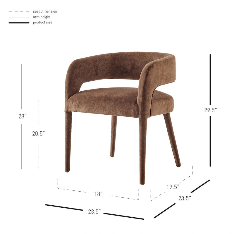 Chaise de salle à manger en velours Lauryn
