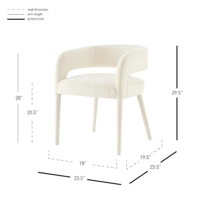 Chaise de salle à manger en velours Lauryn