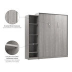 Lit escamotable Claremont Queen avec organisateur de garde-robe (85 po de largeur) par Bestar