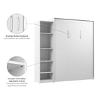 Lit escamotable Claremont Queen avec organisateur de garde-robe (85 po de largeur) par Bestar