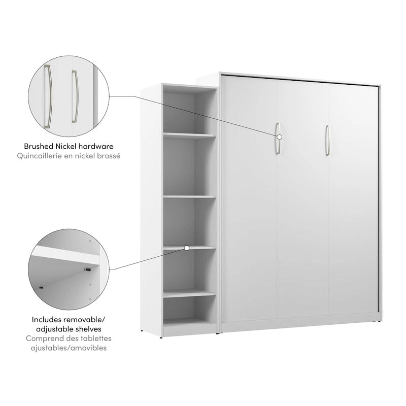 Lit escamotable Claremont Queen avec organisateur de garde-robe (85 po de largeur) par Bestar