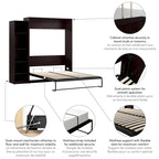 Lit escamotable Claremont Queen avec organisateur de garde-robe (85 po de largeur) par Bestar