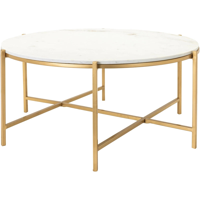 Table basse Tresana en marbre et métal mat, fabriquée à la main, au design moderne