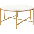 Table basse Tresana en marbre et métal mat, fabriquée à la main, au design moderne