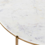 Table basse Tresana en marbre et métal mat, fabriquée à la main, au design moderne
