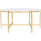 Table basse Tresana en marbre et métal mat, fabriquée à la main, au design moderne