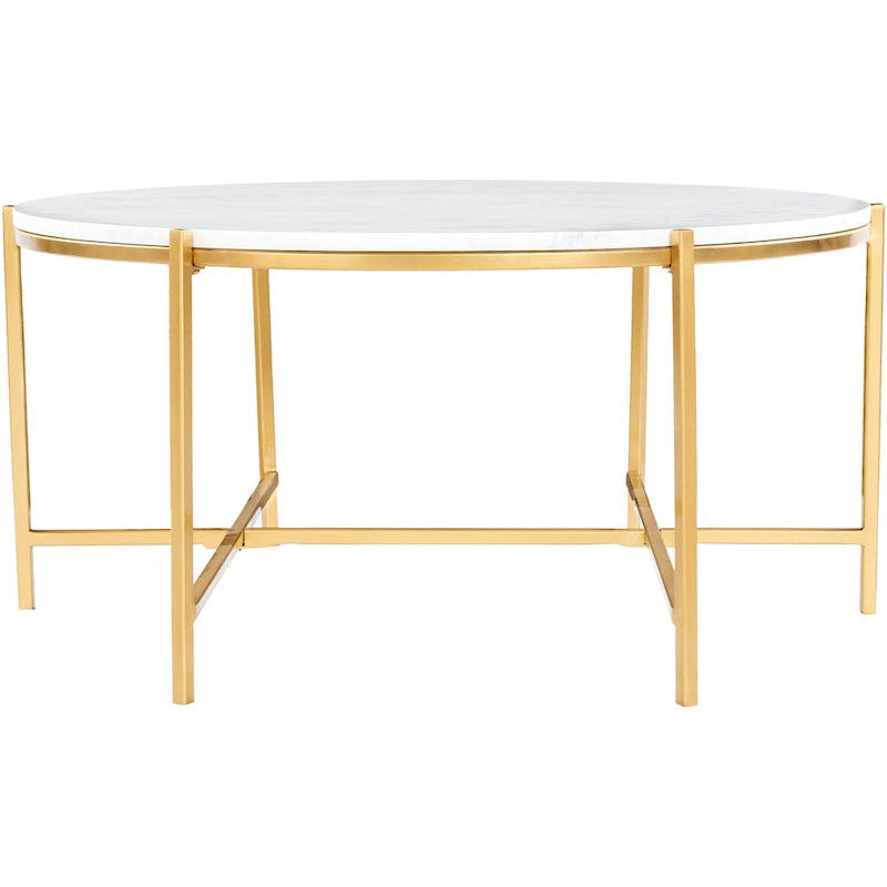 Table basse Tresana en marbre et métal mat, fabriquée à la main, au design moderne
