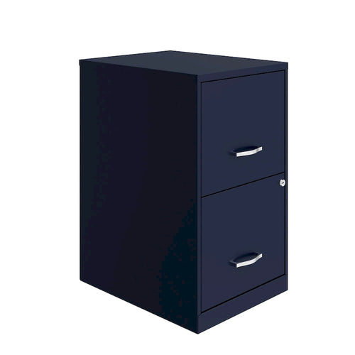  18in. 2 Drawer Metal File Cabinet, Navy