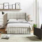 Lit en métal rembourré avec housse lavable traditionnelle Louise par HULALA HOME
