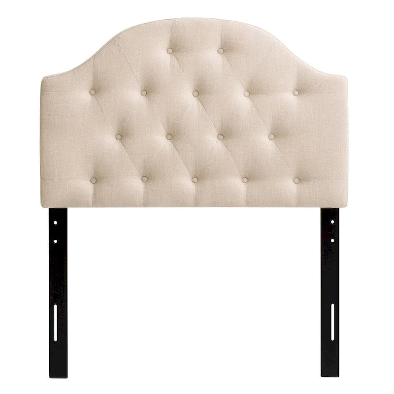 Tête de lit à panneaux bombés en tissu capitonné CorLiving Calera – Lit simple