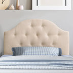 Tête de lit à panneaux bombés en tissu capitonné CorLiving Calera – Lit simple