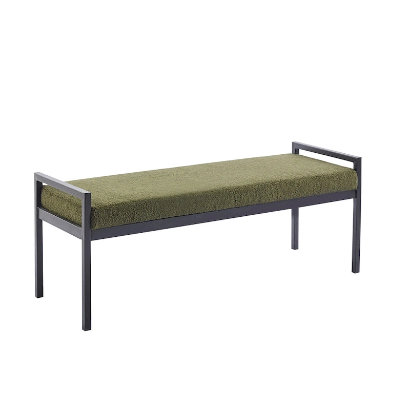 Banc rembourré en tissu Teddy Porthos Home Rue avec pieds en acier