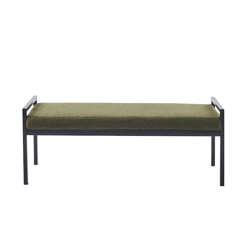 Banc rembourré en tissu Teddy Porthos Home Rue avec pieds en acier