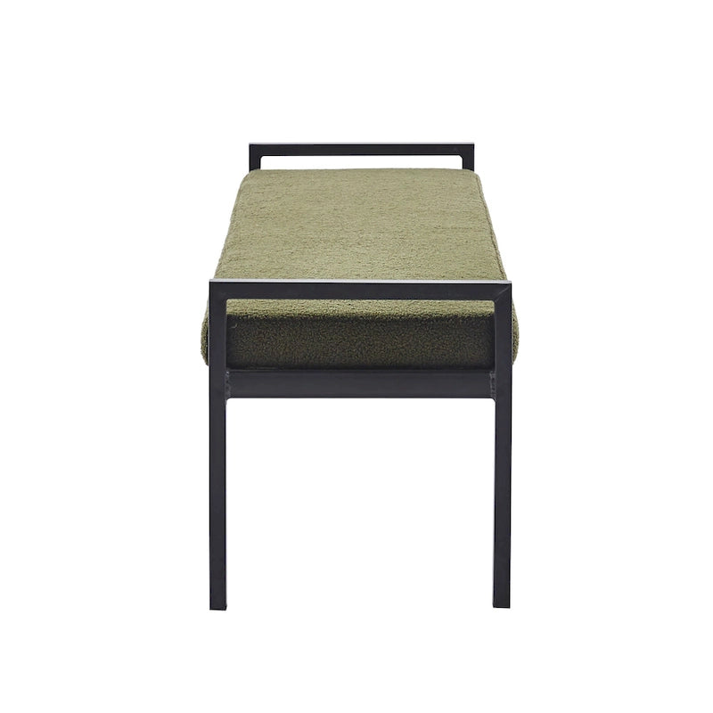 Banc rembourré en tissu Teddy Porthos Home Rue avec pieds en acier