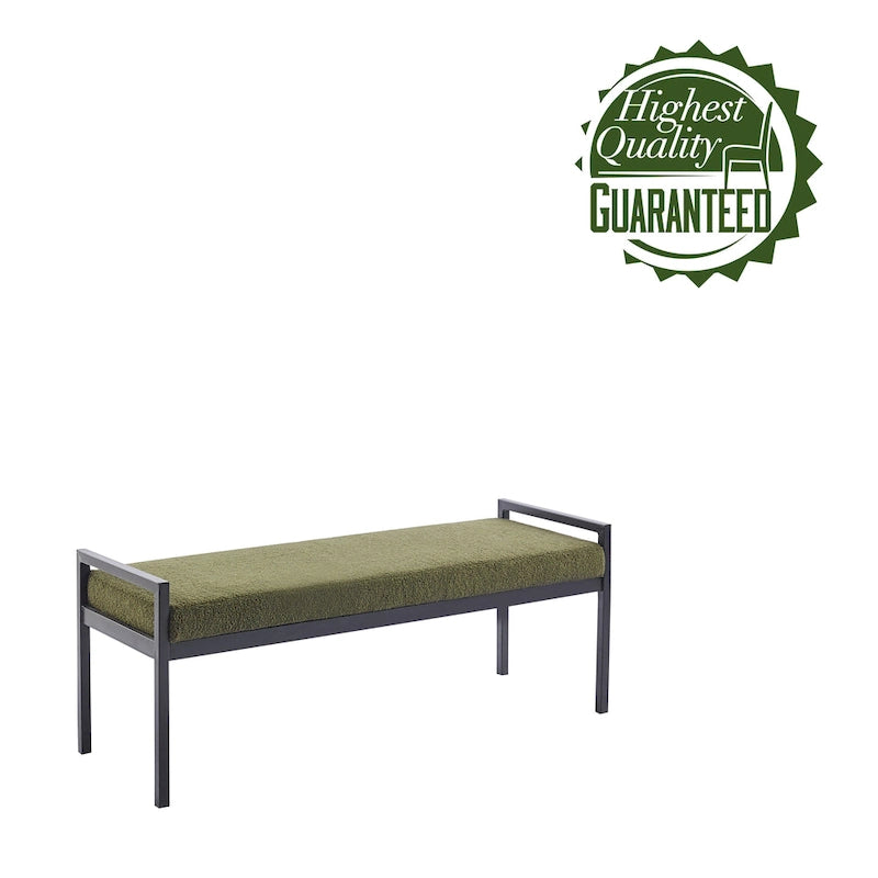 Banc rembourré en tissu Teddy Porthos Home Rue avec pieds en acier