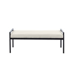 Banc rembourré en tissu Teddy Porthos Home Rue avec pieds en acier