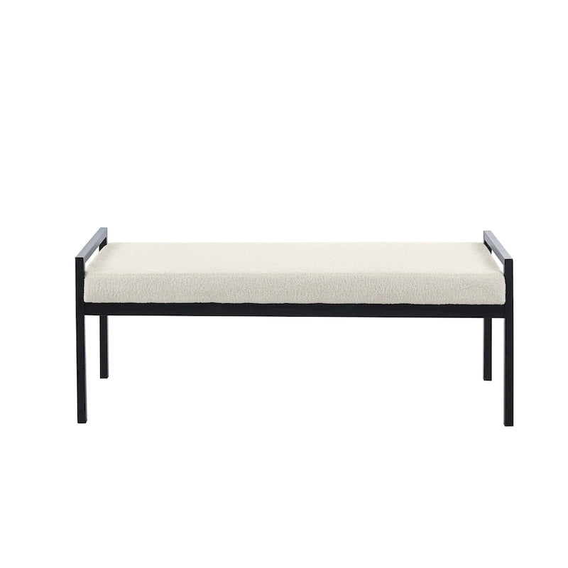 Banc rembourré en tissu Teddy Porthos Home Rue avec pieds en acier