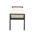 Banc rembourré en tissu Teddy Porthos Home Rue avec pieds en acier