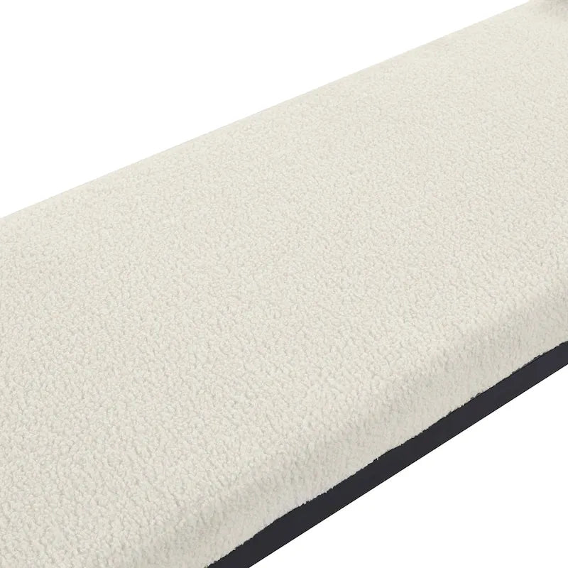 Banc rembourré en tissu Teddy Porthos Home Rue avec pieds en acier