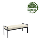 Banc rembourré en tissu Teddy Porthos Home Rue avec pieds en acier