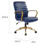 Chaise Baldwin mi-dossier en similicuir
