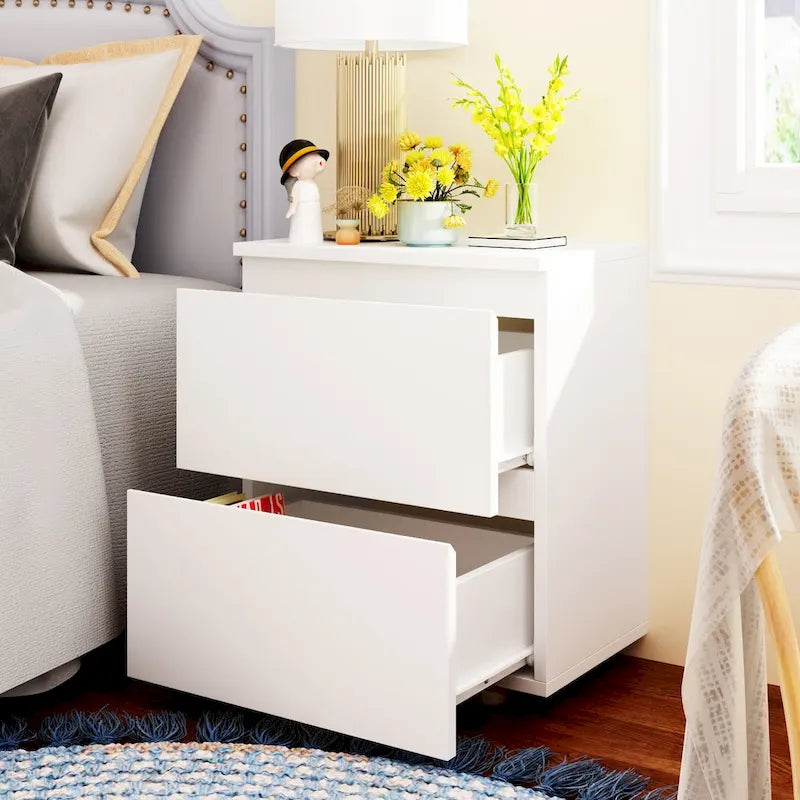 18.9 Tall 15.7W 2 - Drawer Nightstand Chest End Table