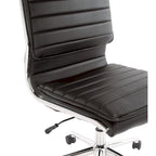 Fauteuil de bureau sans accoudoirs en similicuir avec base chromée pour managers