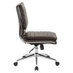 Fauteuil de bureau sans accoudoirs en similicuir avec base chromée pour managers