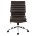 Fauteuil de bureau sans accoudoirs en similicuir avec base chromée pour managers