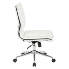 Fauteuil de bureau sans accoudoirs en similicuir avec base chromée pour managers