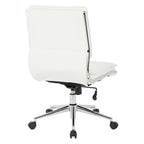 Fauteuil de bureau sans accoudoirs en similicuir avec base chromée pour managers