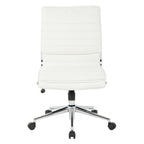 Fauteuil de bureau sans accoudoirs en similicuir avec base chromée pour managers