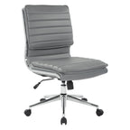 Fauteuil de bureau sans accoudoirs en similicuir avec base chromée pour managers