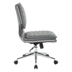 Fauteuil de bureau sans accoudoirs en similicuir avec base chromée pour managers