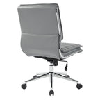 Fauteuil de bureau sans accoudoirs en similicuir avec base chromée pour managers