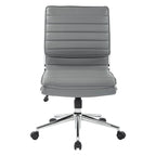Fauteuil de bureau sans accoudoirs en similicuir avec base chromée pour managers