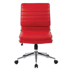 Fauteuil de bureau sans accoudoirs en similicuir avec base chromée pour managers