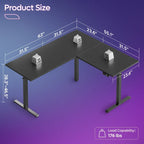 Bureau d'angle en forme de L de 63 pouces avec LED, pour le jeu, avec support de moniteur ergonomique