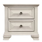 Ensemble de chambre à coucher en bois parchemin vieilli Roundhill Furniture Renova, lit à panneaux, commode, miroir, table de chevet