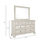 Ensemble de chambre à coucher en bois parchemin vieilli Roundhill Furniture Renova, lit à panneaux, commode, miroir, table de chevet